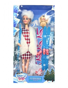 Кукла в лыжном костюме 2201В-1
