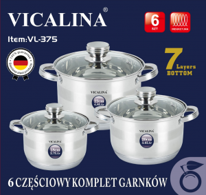 Набор кастрюль VL-375 18*20*22CM